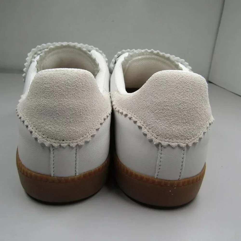 NEW SILENT D Womens Seena Sneakers Hook & Loop Low-Top Suede Toe White - Picture 6 of 9